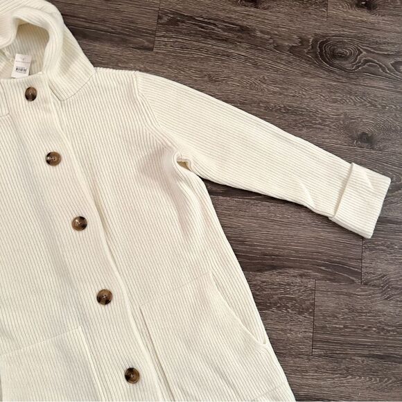 Ann Taylor Cream Long Length Hooded Sweater New - Picture 4 of 10